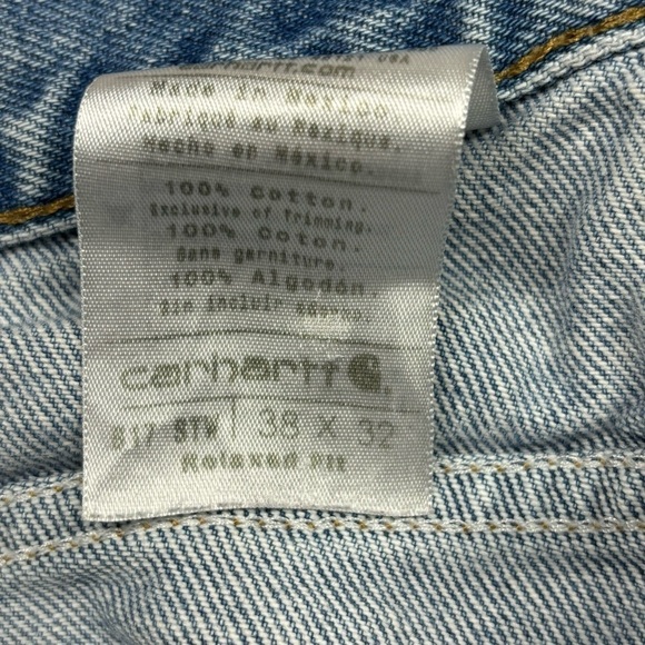 Carhartt Pants Mens 38 x 32 Relaxed Fit Light Wash Style B17 STW Cotton Utility - Picture 2 of 5